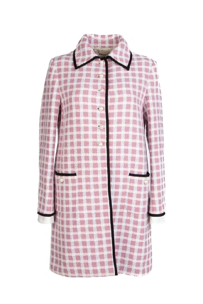 Shop Miu Miu Contrast Detail Tweed Coat In Multi
