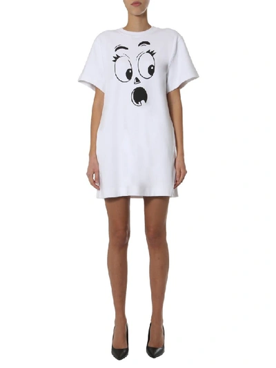 Shop Moschino Pumpkin Face T In White