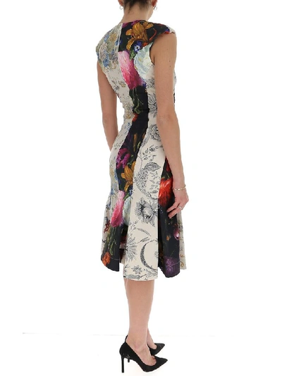 Shop Marine Serre Contrasting Panelled Flared Dress In Multi