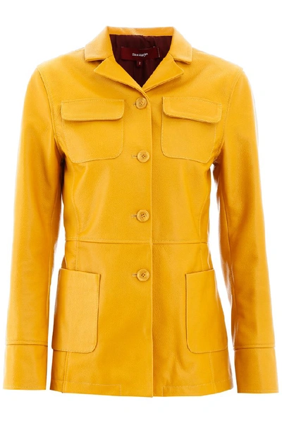 Shop Sies Marjan Raquel Pebbled Jacket In Yellow