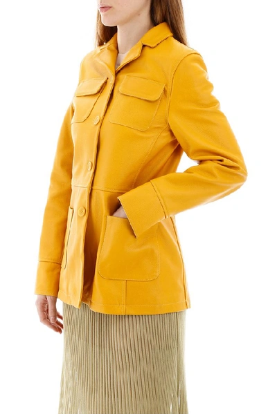 Shop Sies Marjan Raquel Pebbled Jacket In Yellow