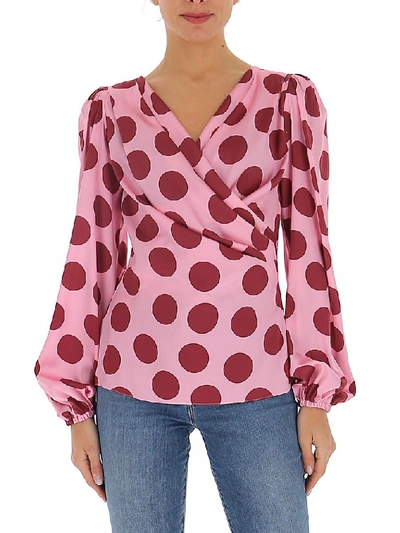 Shop Dolce & Gabbana Polka Dots Blouse In Pink