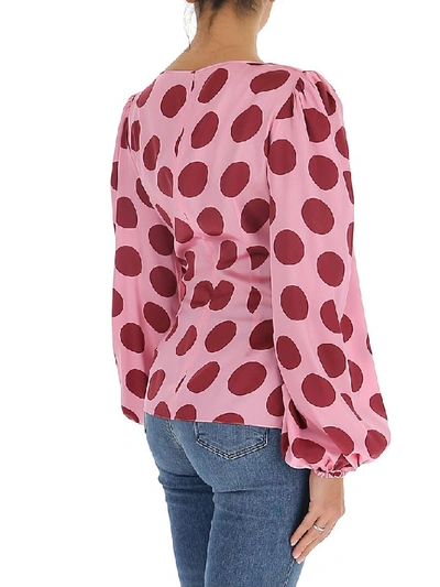 Shop Dolce & Gabbana Polka Dots Blouse In Pink