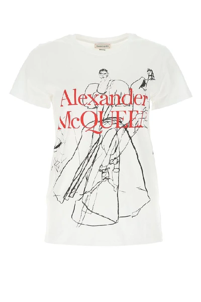Shop Alexander Mcqueen Dancing Girl Print T In White