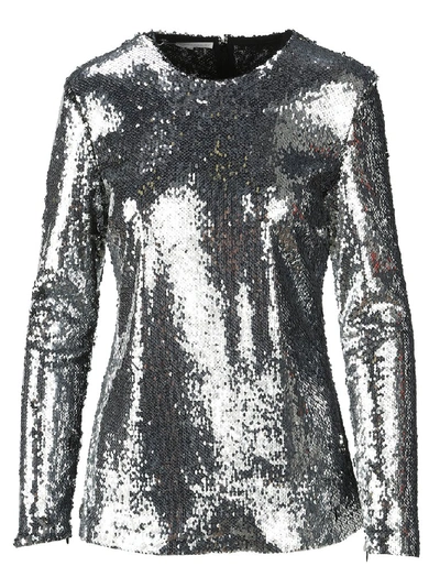 Shop Stella Mccartney Sequin Embellished Blouse In Silver