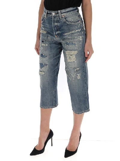 Shop Givenchy Cropped Straight Jeans In Blue