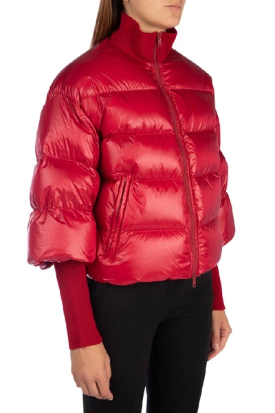 Shop Red Valentino Cropped Sleeve Insert Puffer Jacket