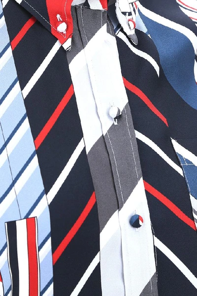 Shop Thom Browne Striped Tie Print Shirt In Stampa