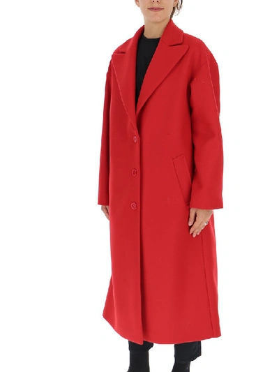 Shop Red Valentino Redvalentino Single Breasted Ruffle Detail Coat