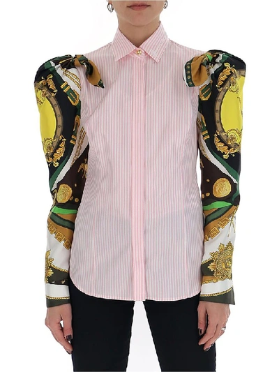 Shop Versace Baroque Sleeves Shirt In Multi