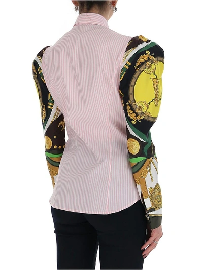 Shop Versace Baroque Sleeves Shirt In Multi