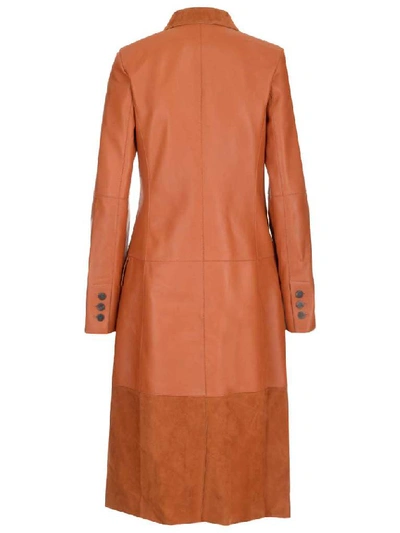 Shop Loewe Single Breasted Button Coat In Brown