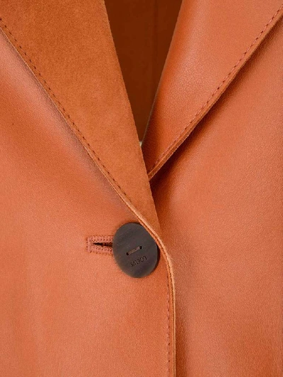Shop Loewe Single Breasted Button Coat In Brown