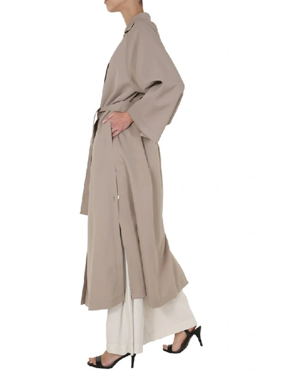 Shop Lemaire Belted Coat In Beige