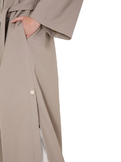 Shop Lemaire Belted Coat In Beige