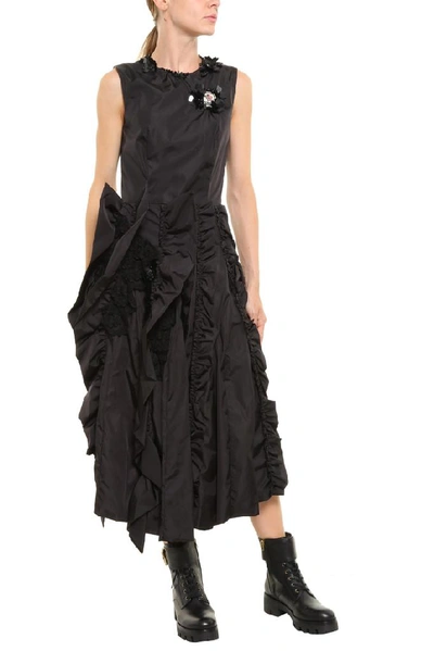 Shop Moncler Genius Moncler X Simone Rocha Ruffled Dress In Black