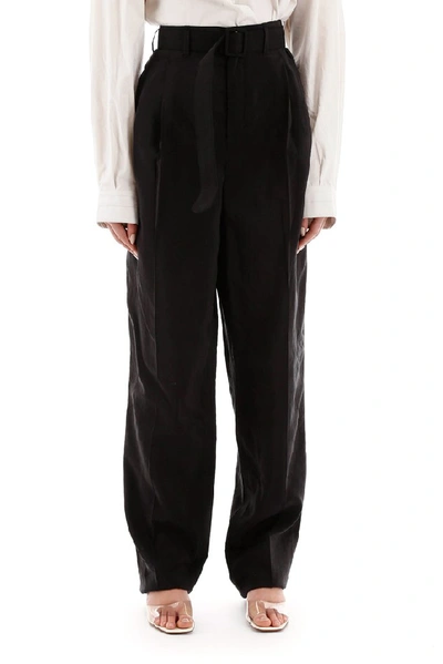 Shop Lemaire High Waist Pants In Black