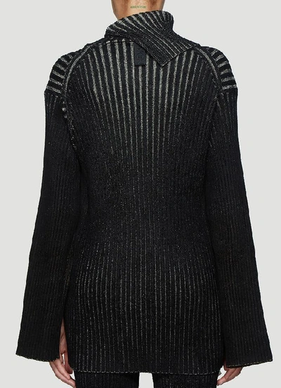 Shop Moncler Genius Moncler 1952 Pouch Detail Ribbed Knit Sweatshirt In Black