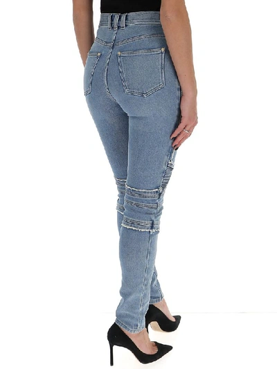Shop Balmain Skinny Fit Jeans In Blue