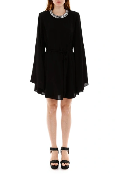 Shop Stella Mccartney Embellished Collar Mini Dress In Black