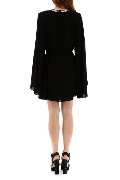 Shop Stella Mccartney Embellished Collar Mini Dress In Black