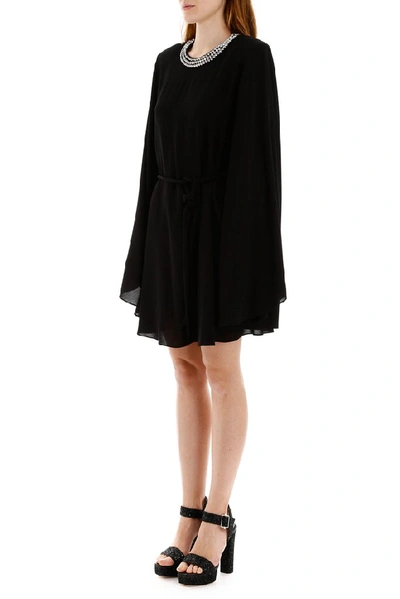 Shop Stella Mccartney Embellished Collar Mini Dress In Black