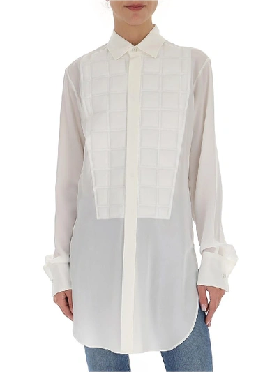 Shop Bottega Veneta Padded Front Shirt In White