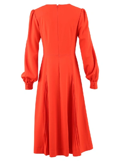 Shop Tory Burch Long Sleeved Dress In Red