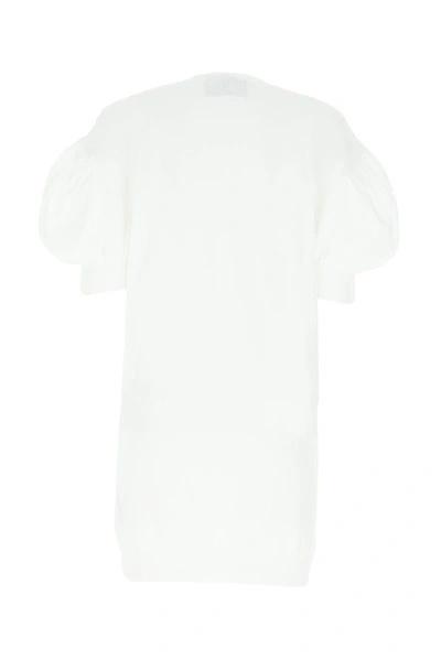 Shop Moschino Teddy Puff Sleeve Dress In White