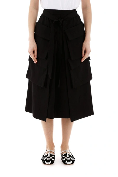 Shop Lemaire Multi Pocket Midi Skirt In Black