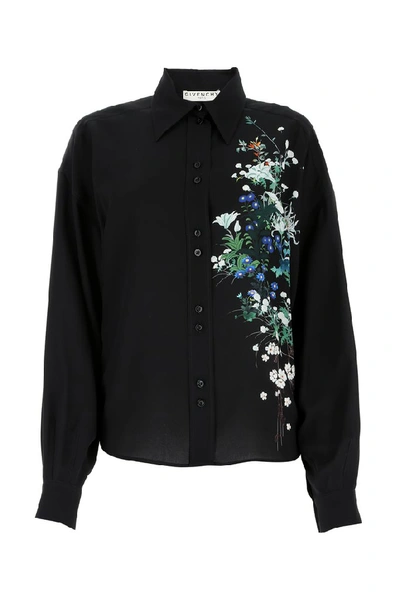 Shop Givenchy Floral Print Shirt In Black