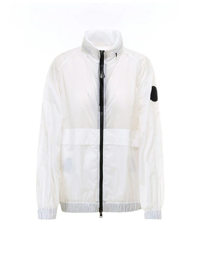 Shop Moncler Zip Up Jacket In White