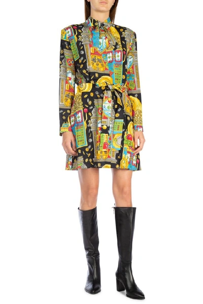 Shop Moschino Graphic Printed Mini Dress In Stampa