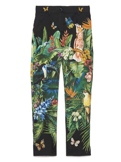 Shop Dolce & Gabbana Jungle Print Pants In Multi