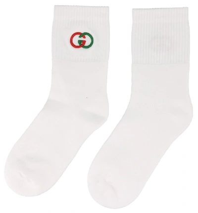 Shop Gucci Interlocking G Socks In White