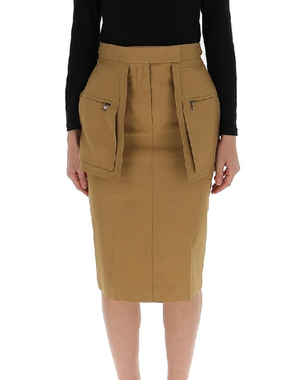 Shop Max Mara Pocket Midi Skirt In Brown