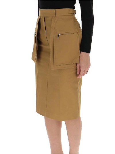 Shop Max Mara Pocket Midi Skirt In Brown