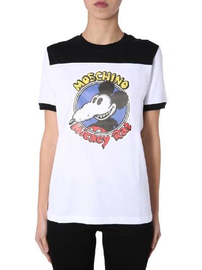 Shop Moschino Mickey Rat T In White