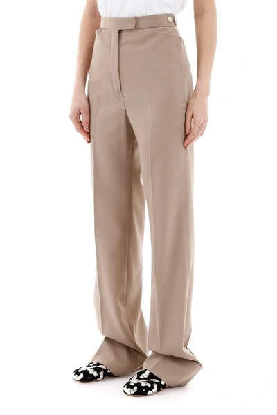 Shop Lemaire High Waist Pants In Beige