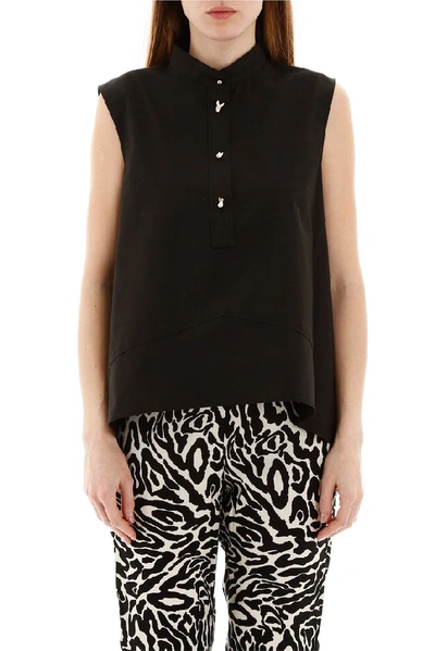 Shop Pinko Henley Sleeveless Top In Black