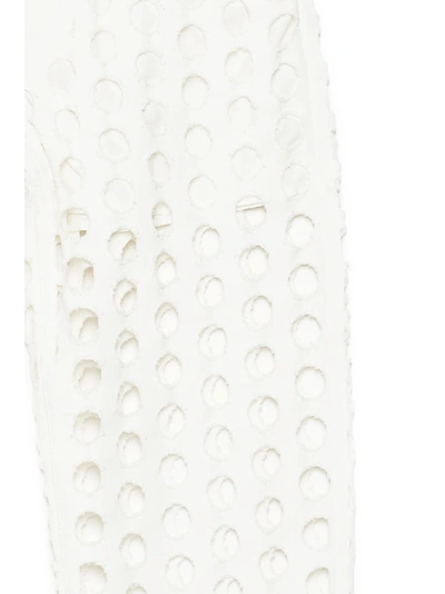 Shop Maison Margiela High Waist Hole Detail Jeans In White