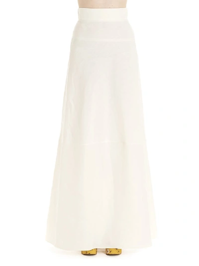 Shop Miu Miu High Waist Maxi Skirt In White