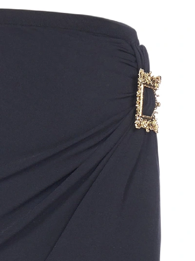 Shop Moschino Buckled Mini Skirt In Black