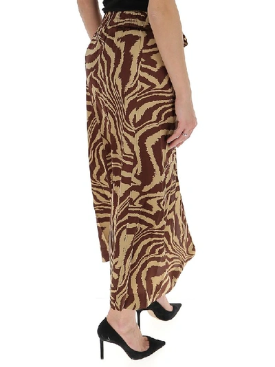 Shop Ganni Tiger Swirl Wrap Maxi Skirt In Brown