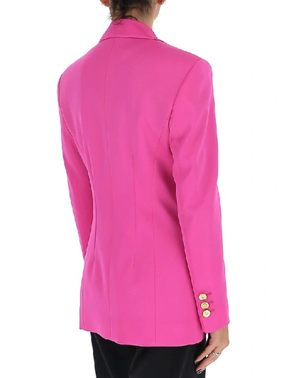 Shop Versace Safety Pin Detail Blazer In Pink