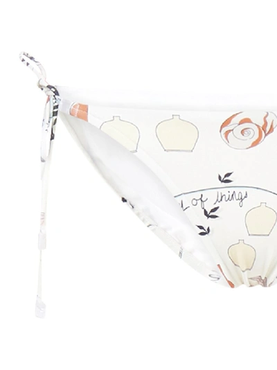 Shop Tory Burch Printed String Bikini Bottom In White