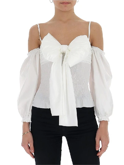 Shop Red Valentino Off Shoulder Blouse In White