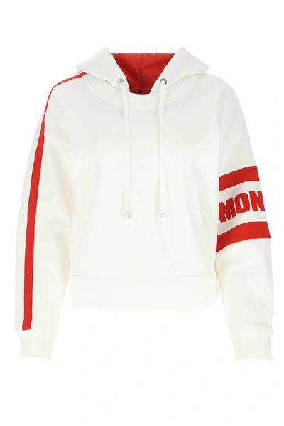 Shop Moncler Drawstring Hoodie In White