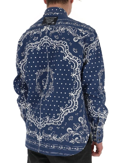 Shop Dolce & Gabbana Printed Shirt In Blue