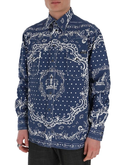 Shop Dolce & Gabbana Printed Shirt In Blue